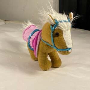 Battat Horse Plush 12" Brown White w/ Saddle